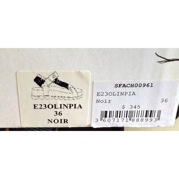 Sandro Shell And Crochet Neon Knit Braided Noir Sandals Platform Size 5.5 NIB - Picture 11 of 13